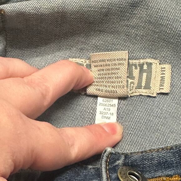 Duluth Trading Flex Weekender Dark Wash Blue Mens 30x30 Trim Fit Denim Jeans - Picture 12 of 16